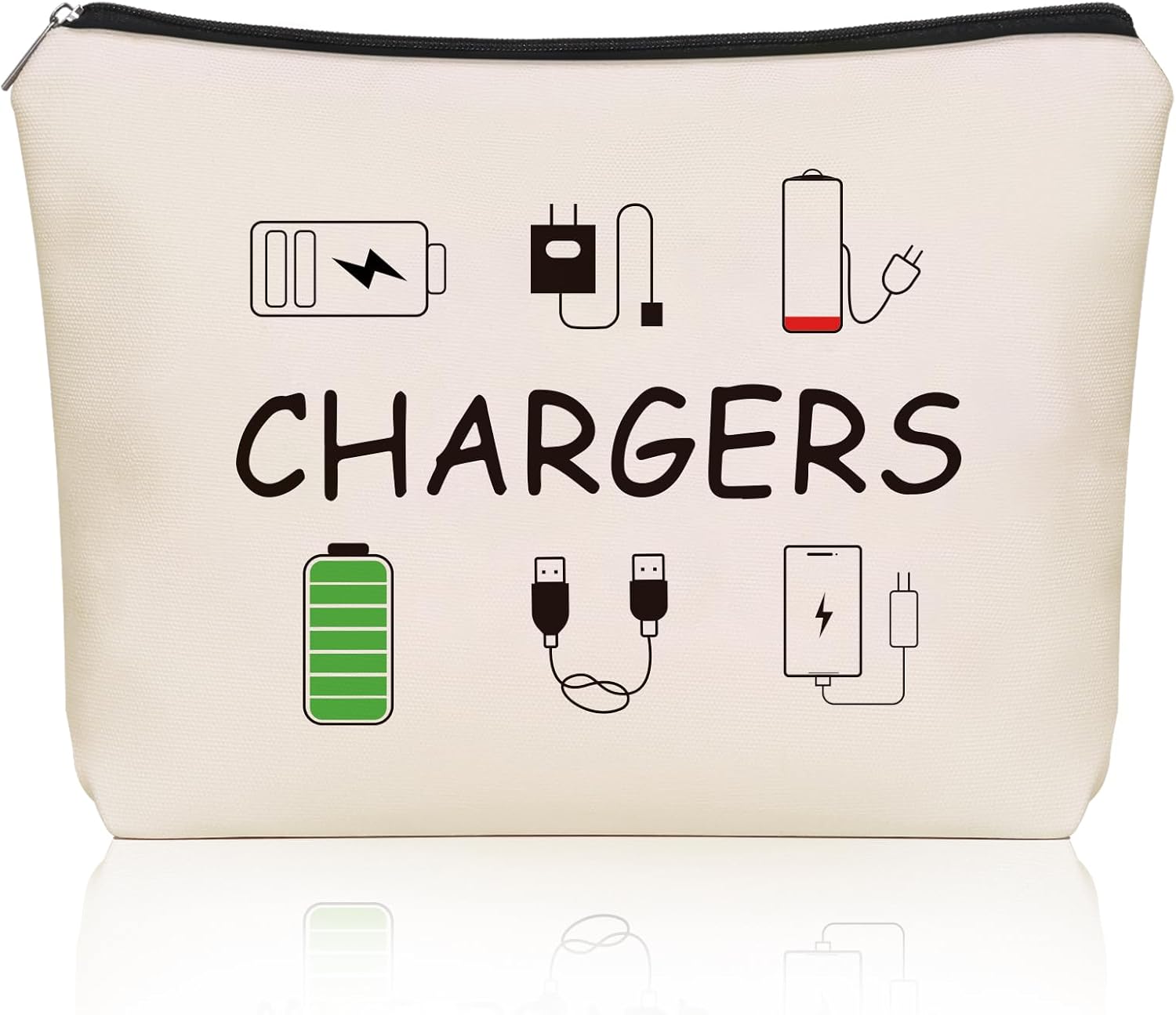 Charger Makeup Bag: Charging Cord Electronics Accessories Themed Cosmetic & Toil…