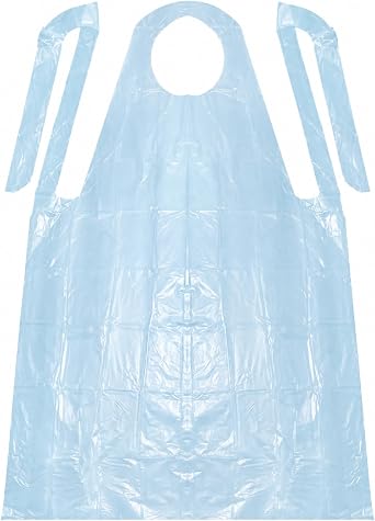 100 PCS Disposable PE Aprons, Waterproof Cooking Aprons for Kitchen & Food Service, Individually Wrapped