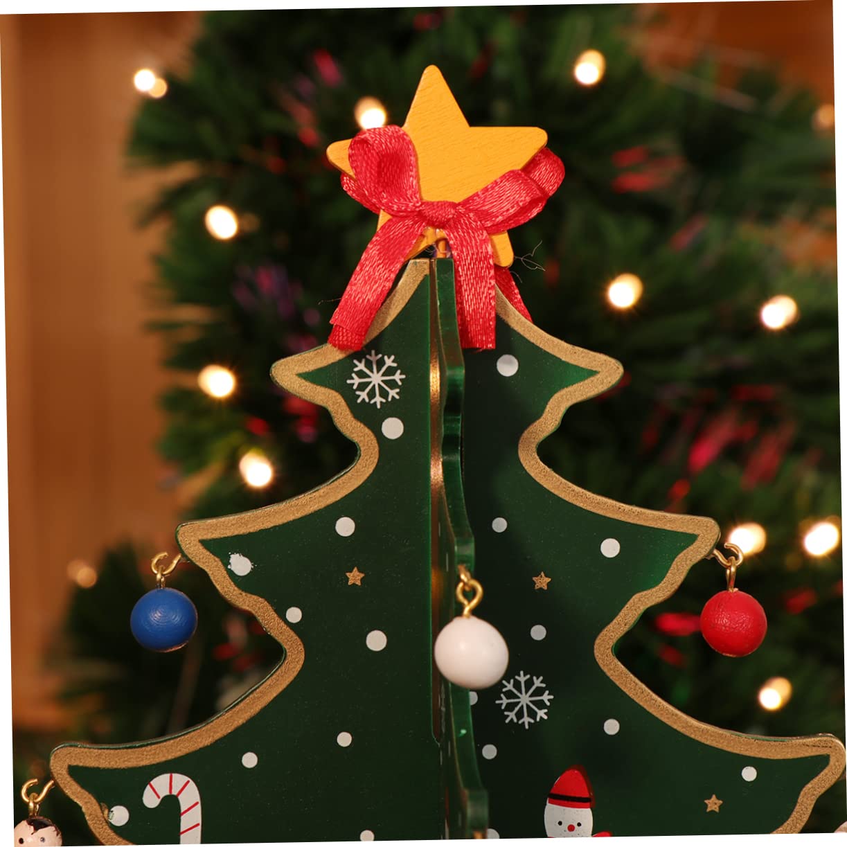 Amosfun 3 Pz Decorazioni Natalizie Per La Tavola Decorazione Da Tavolo Natalizia Albero Di Natale in Miniatura Decorazione Dell'albero Di Natale Calendari Dell'avvento Per Bambini Di Legno