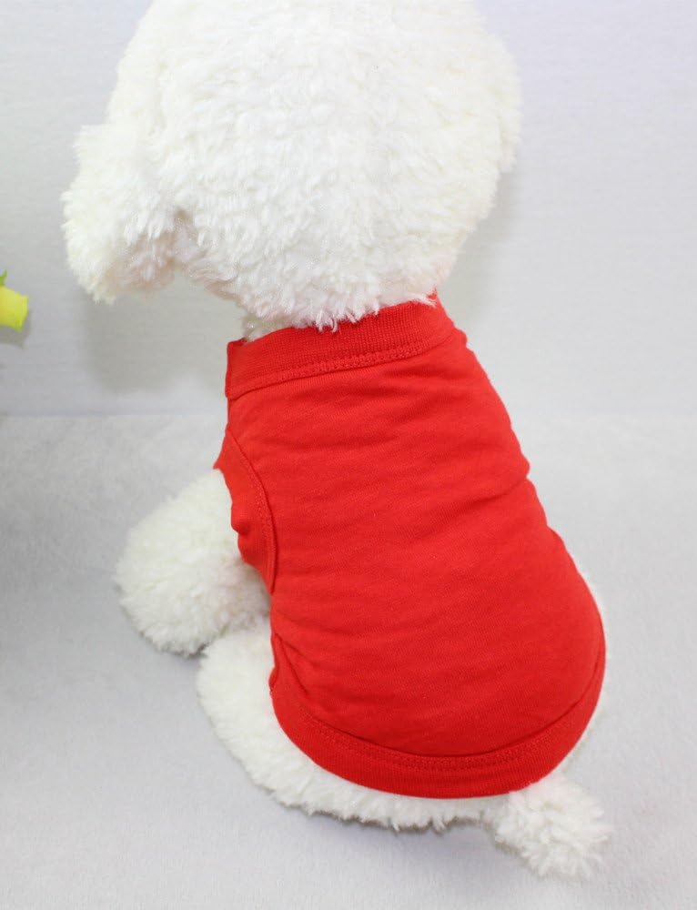 Alroman Dogs Shirts Red Vest Clothing for Dogs Cats Medium Dog Vacation Shirt Female Dog Clothing Puppy Summer Clothes Girl Cotton Summer Shirt Small Dog Cat Pet Clothes Vest T-Shirt Apparel : Pet Supplies