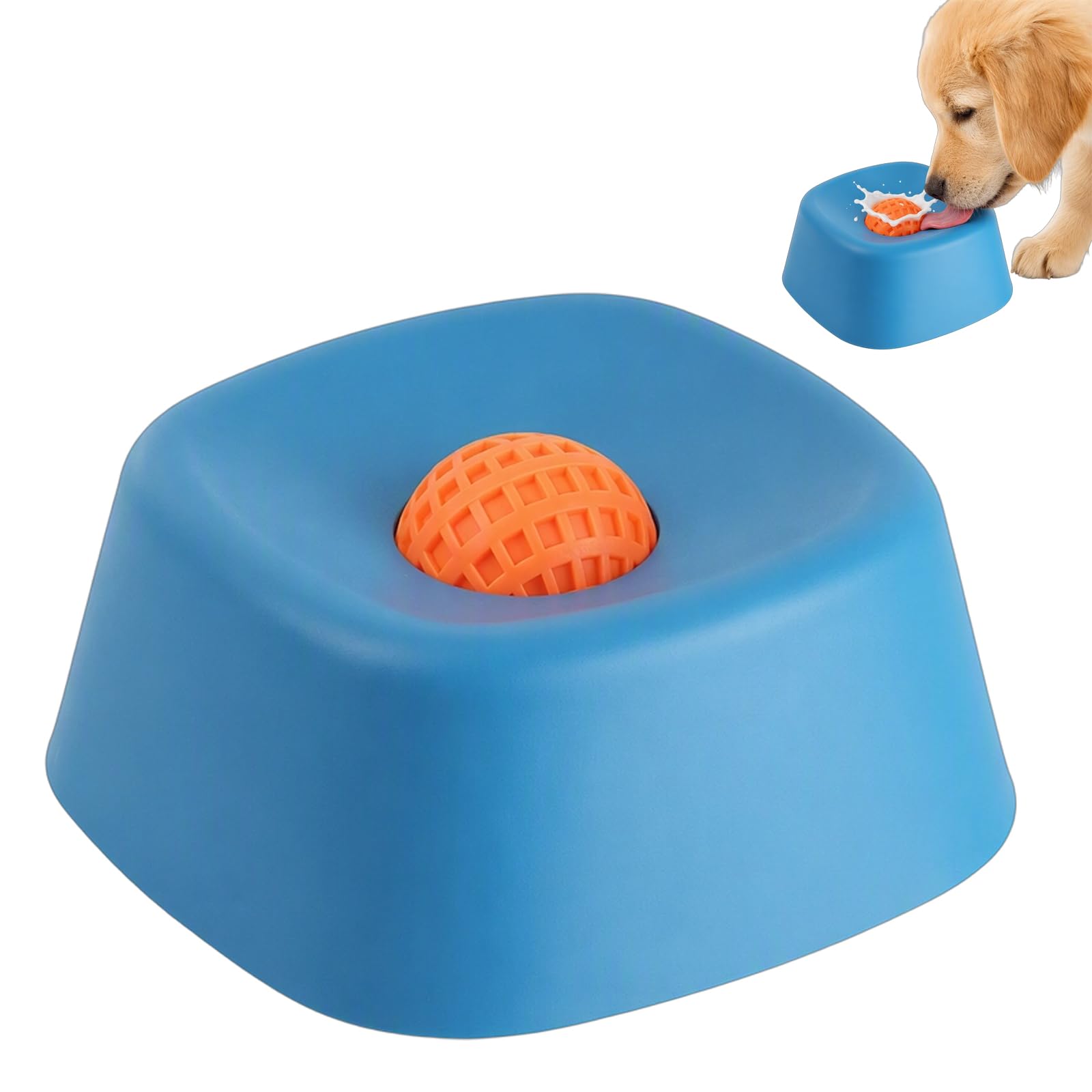 1 Dog Lick Bowl with Ball, Slow Feed Licking Toy for Liquid Treats