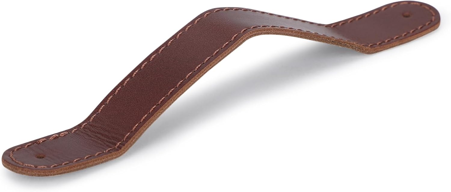 Drawer Handles Dresser Pulls Handmade from Thick Full Grain Leather Durable Versatile and Pre-Made Holes Stylish Home Improvement Accessory DIY (4, Tan) image 3