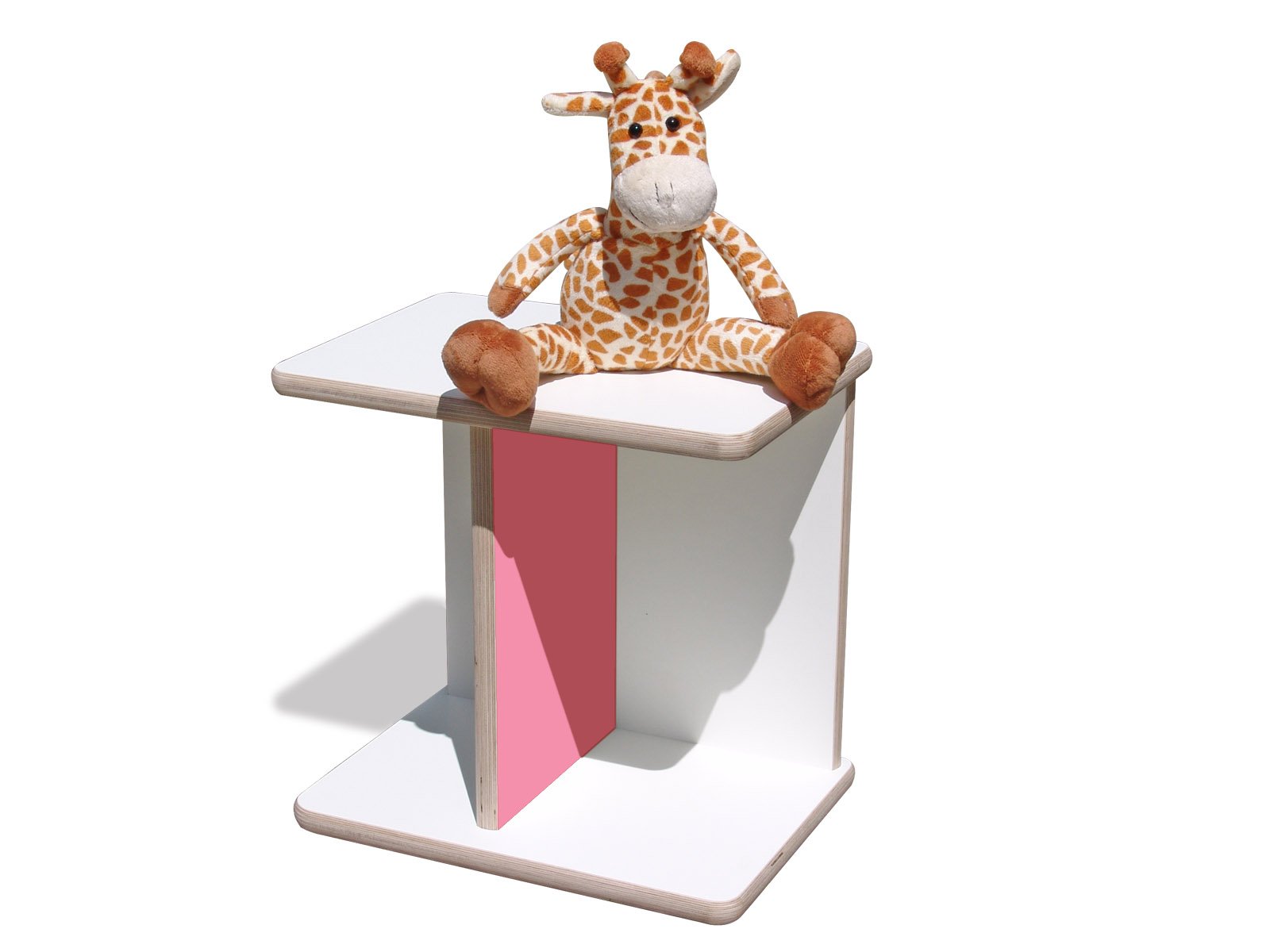 Die Schreiner - Christoph Siegel Eli-Kids - Taburete reversible, color blanco con asiento rosa