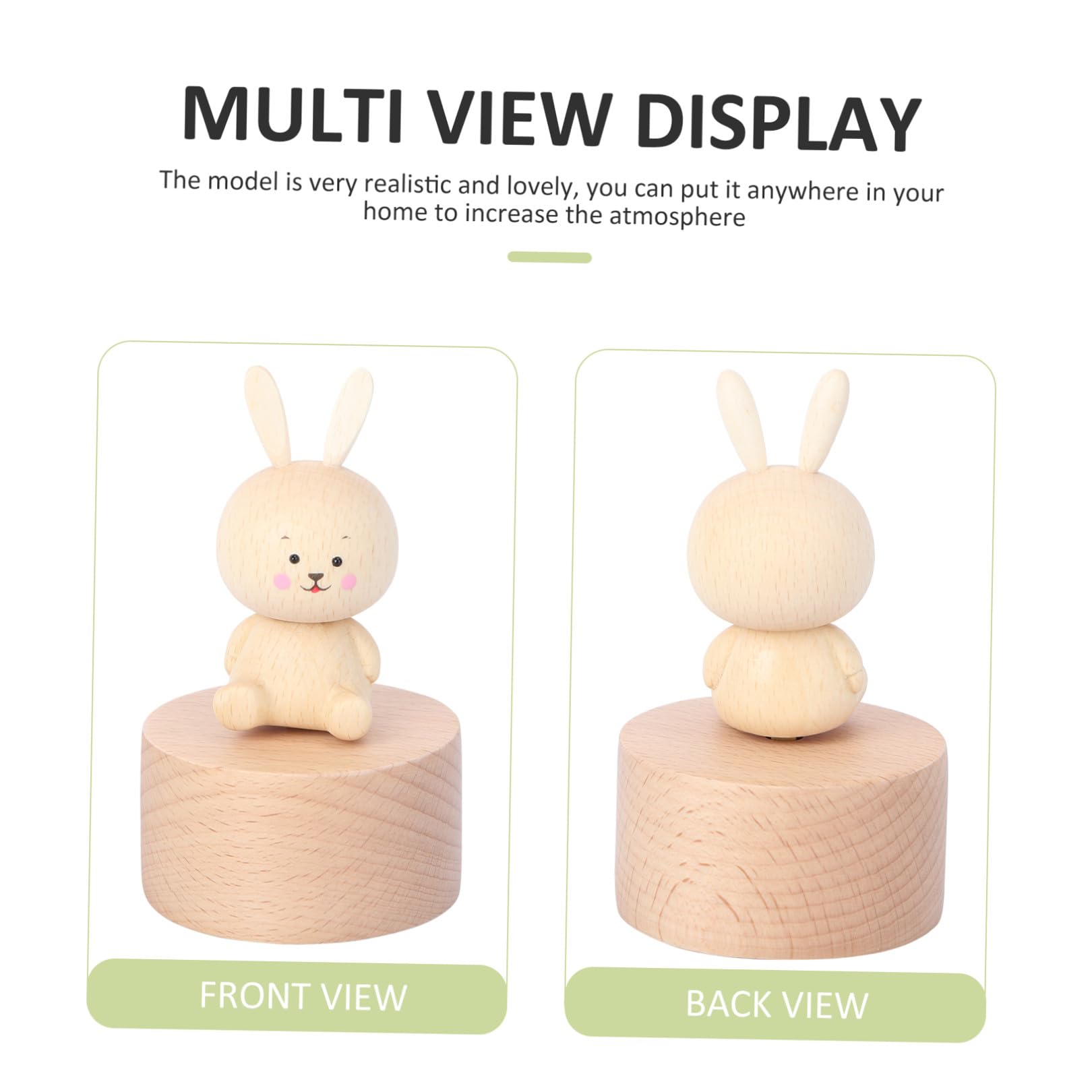 Cabilock 2 Stk Musikbox Merch Musical Besonders Ring Die Das Der Musik Wohnkultur Desktop-ornament Desktop Schmücken Khaki Holz