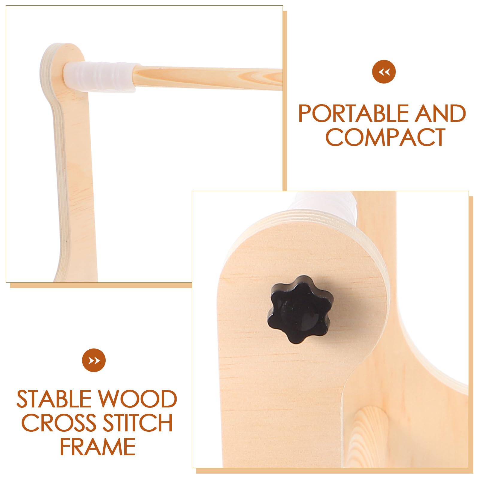 DOITOOL Soporte Ajustable para Aro de Bordar de Madera Maciza Soporte de Regazo y Mesa para Punto de Cruz Bastidor Portátil para Labores de Aguja y Tapices Adecuado para Manualidades y