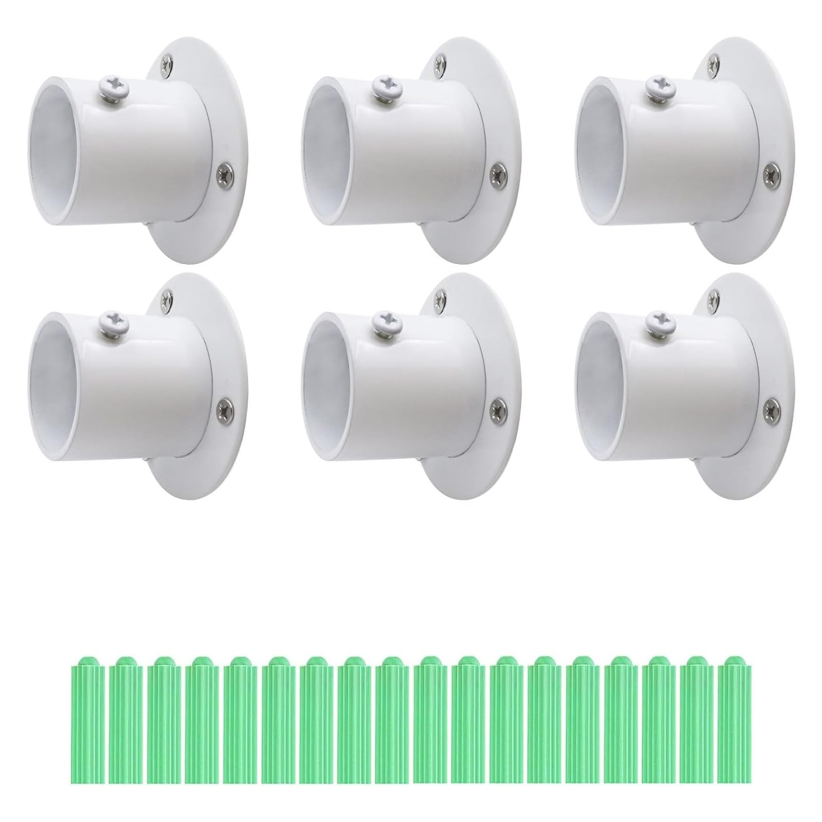 Elnwnnkc Secure Closet Rod Brackets Heavy Duty Stainless Steel for 1-1/4 Inch Wardrobe Shower Curtain Installation Closet Rod End Bracket
