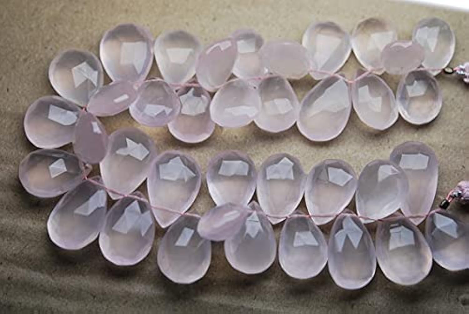 Rose Quartz Faceted Pear briolettes 12-14mm pierre naturelle pour fabrication bijoux