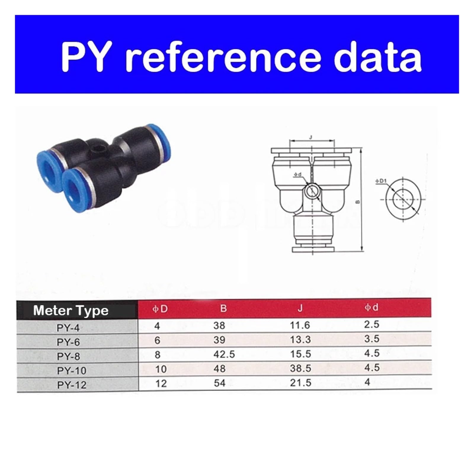 Lot de 4 à 10 connecteurs pneumatiques PY4 PY6 PY8 PY10 PY12 PY14 PY16 Adaptateur Y One Touch Quick Release Fitting Connecteur (PY8 (10 pièces)
