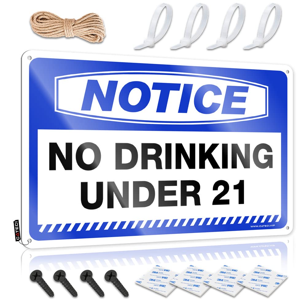 IBWNBBUSN Bar Tin Signs Vintage Notice No Drinking Under 21 Tin Sign Decaor Sign Beer Signs Metal Vintage