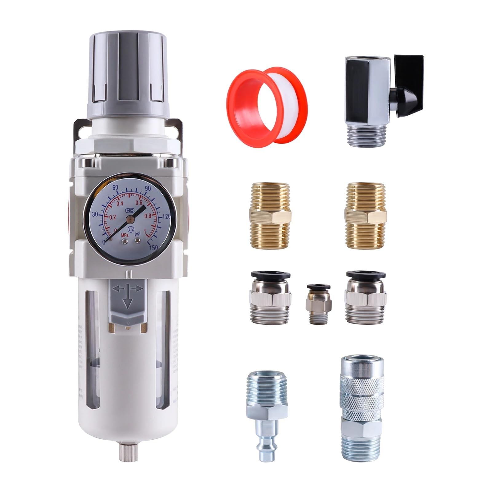 Filtre régulateur pneumatique NPT 1/2 AW4000-04 avec manomètre manuel