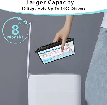 おむつペール 詰め替え用 30袋入り Genie Easy Roll シグネチャーおむつペール プラチナおむつペール 詰め替え1本につき新生児サイズのおむつを最大1400枚収納可能 2パック60袋