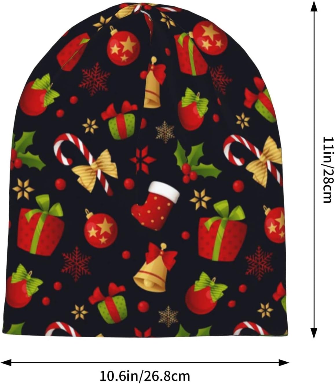 Merry Christmas Beanie Chemo Hat Cancer Headwear Knitted Hats Baggy Slouchy Scarf Cap for Adults Women Men - Image 2