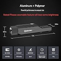 Vista 3 de DEFENTAC Linterna táctica con zoom de 1750 lm con estroboscópico momentáneo para rifle, luz de arma con interruptor de presión integrado compatible