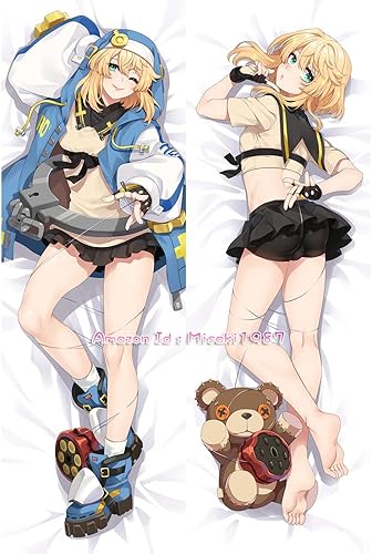MISAKI1987 Guilty Gear Bridget Anime Girl Dakimakura - Funda de almohada corporal abrazando 59.1 x 19.7in, piel de melocotón (A)