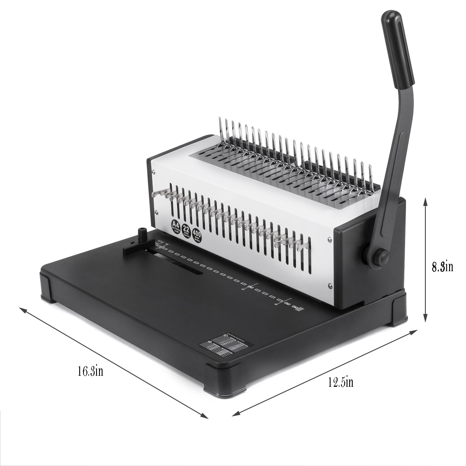 Encuadernadora de canutillo, máquina para encuadernar Libros con Doble propósito, con 21 Orificios y 10 Orificios, Capacidad de encuadernación: 400 Hojas, Ideal para encuadernar y perforar Libros.