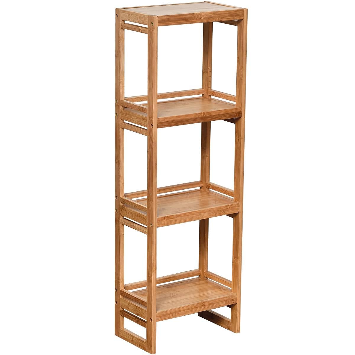 Tendance - Meuble bambou/mdf 4 etageres - bambou/mdf