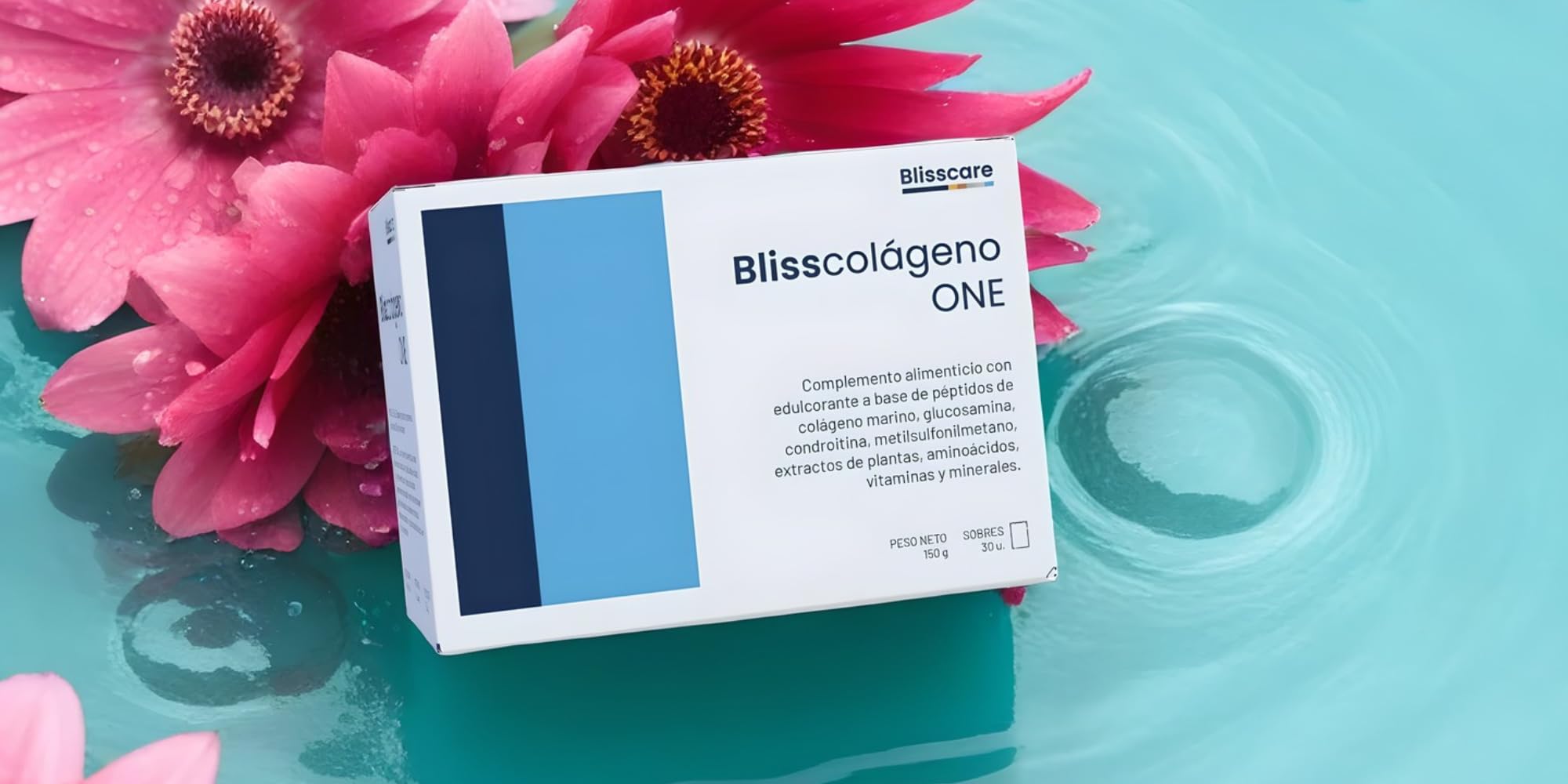 BlissColágeno One – Colágeno Marino Naticol® con Glucosamina, Condroitina y MSM | Colágeno Hidrolizado para Articulaciones | Complemento Alimenticio en Sobres | 30 dosis