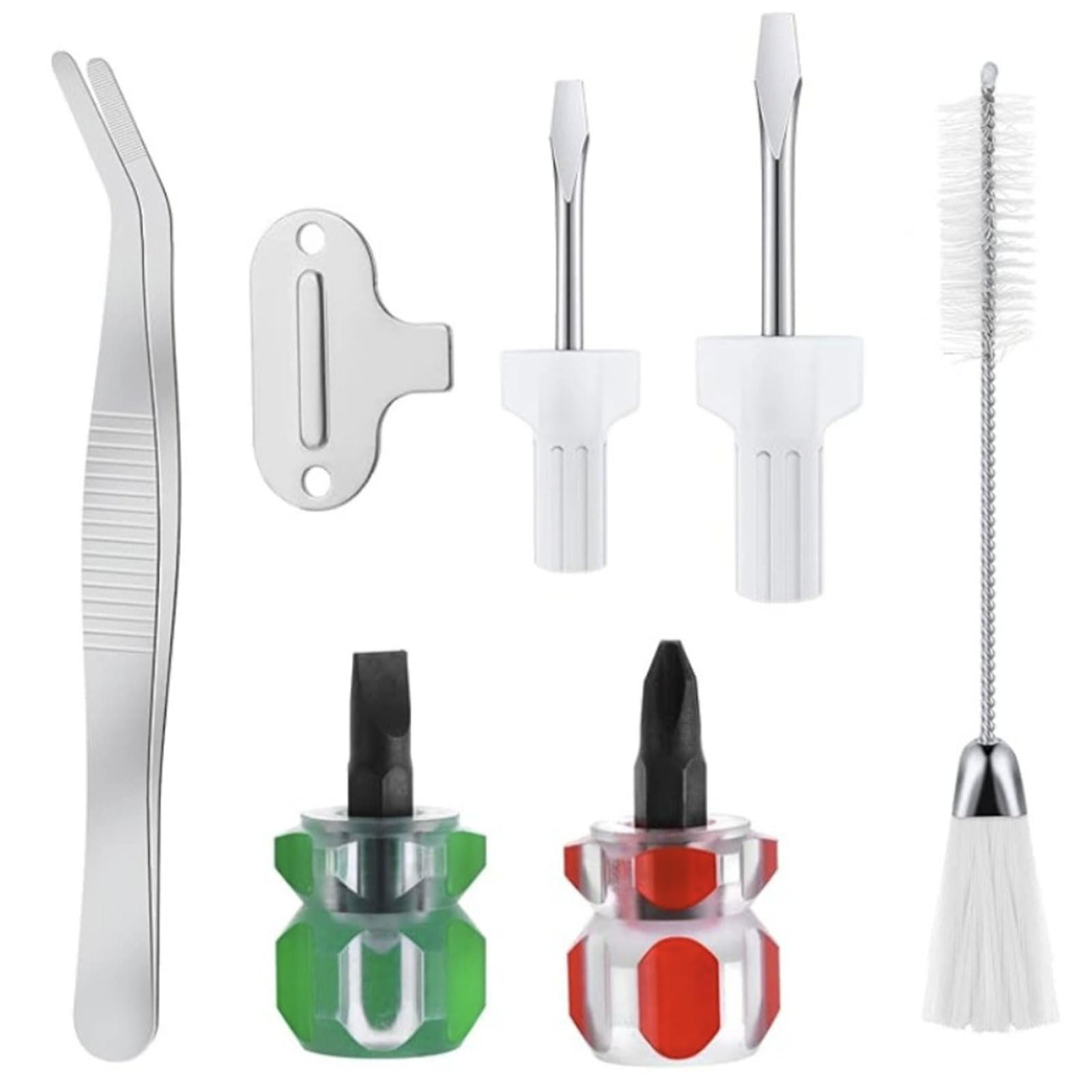 Lerpwige Complete Sewing Maintenance with Double Ended Brushes Bent Tip Tweezers Head for Use Keyboard Cleaner