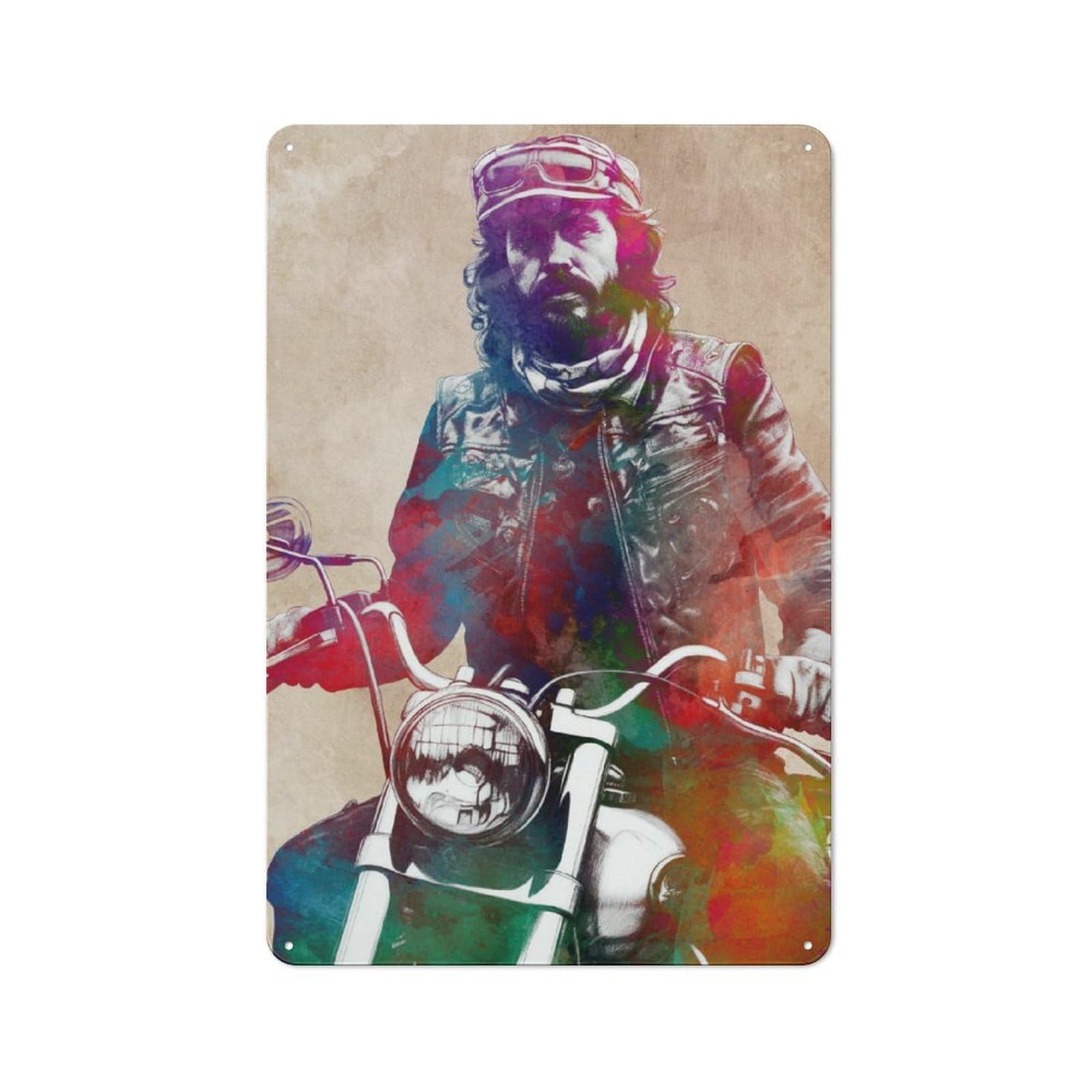 Motor Rider Sport Rustic Tin Sign 30x20cm for Living Room Or Hallway, A Metal Wall Feature for Living Rooms And Hallways