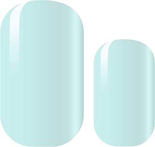 AVOA Beauty 16 láminas autoadhesivas de color azul hielo para uñas, diseño liso, color azul hielo, 16 unidades