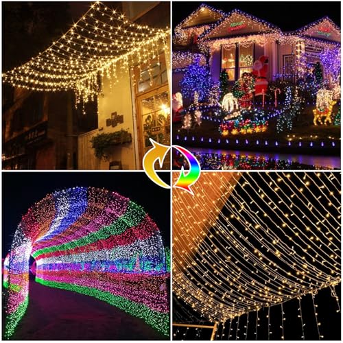 Guirlande lumineuse extérieure 30M 11 modes avec télécommande et minuterie