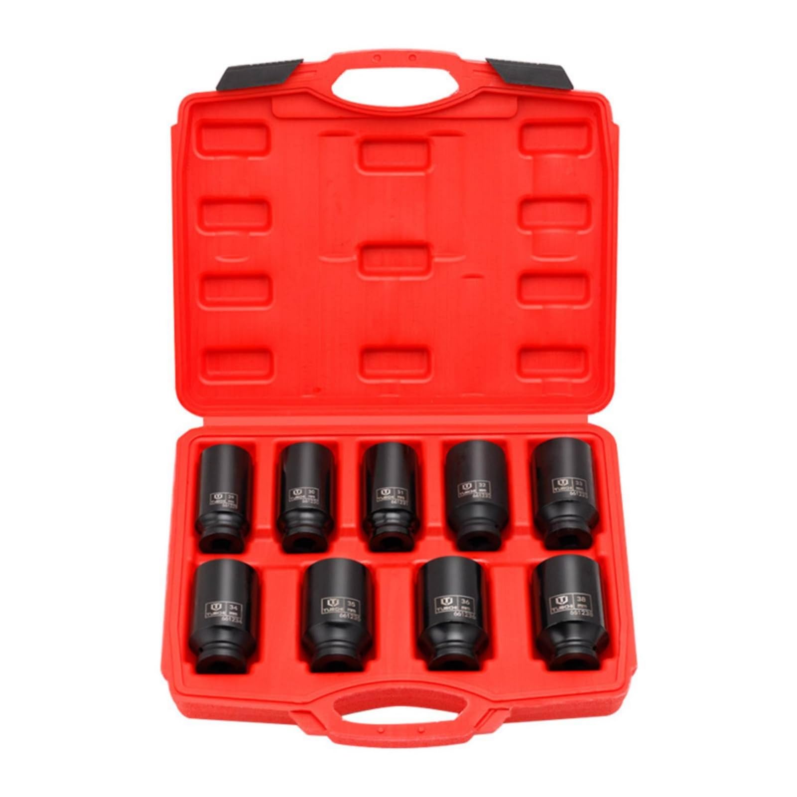 Impact Nuss Verlängerung Steckschlüssel Satz Nussadapter Nussaufsatz Werkstatt set aus Chrom Molybdän Stahl mit Sicherem, 1/2 Zoll Sechskant-Steckschlüsselsatz, 9-Teilig 29-38mm