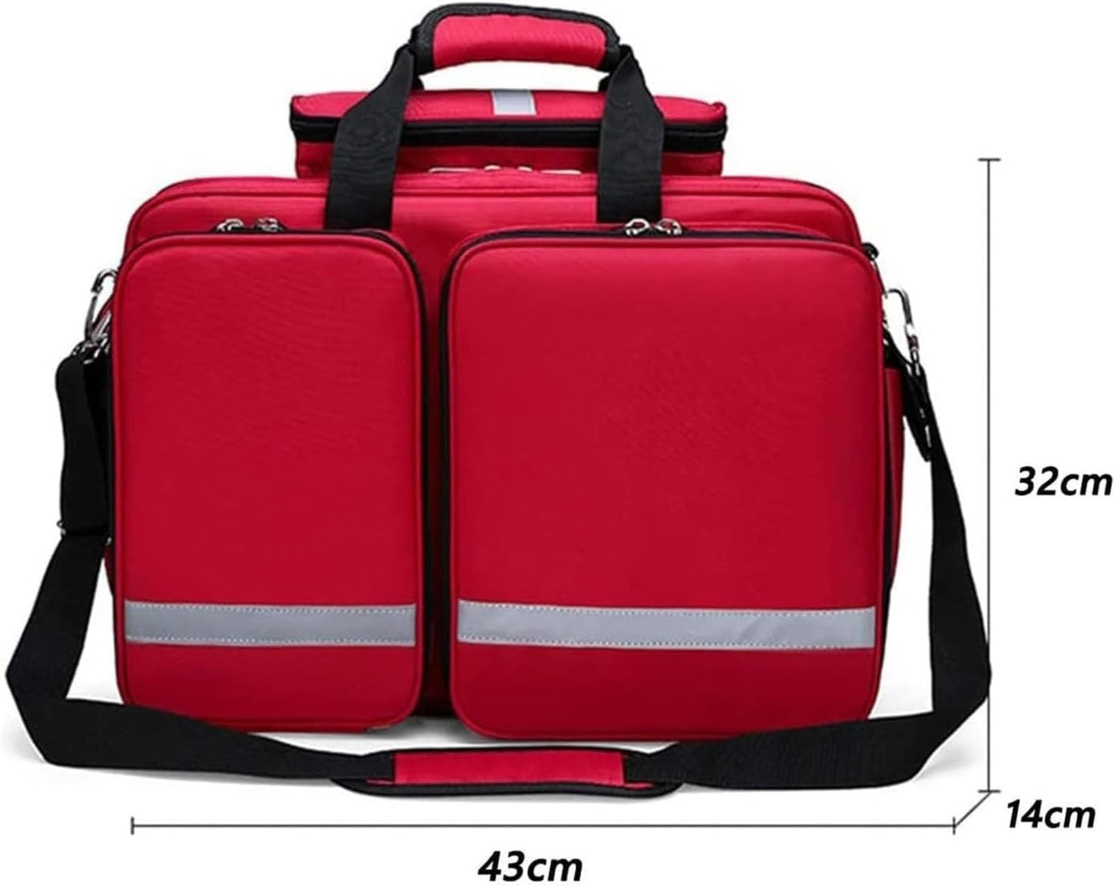 Botiquín Vacío Rojo de Primeros Auxilios, Bolsa Carro Médico Profesional de Gran Capacidad con Ruedas,Bolsa de Primeros Auxilios de Emergencia, Bolsa de Trauma con Compartimentos Extraíbles, para EMT,