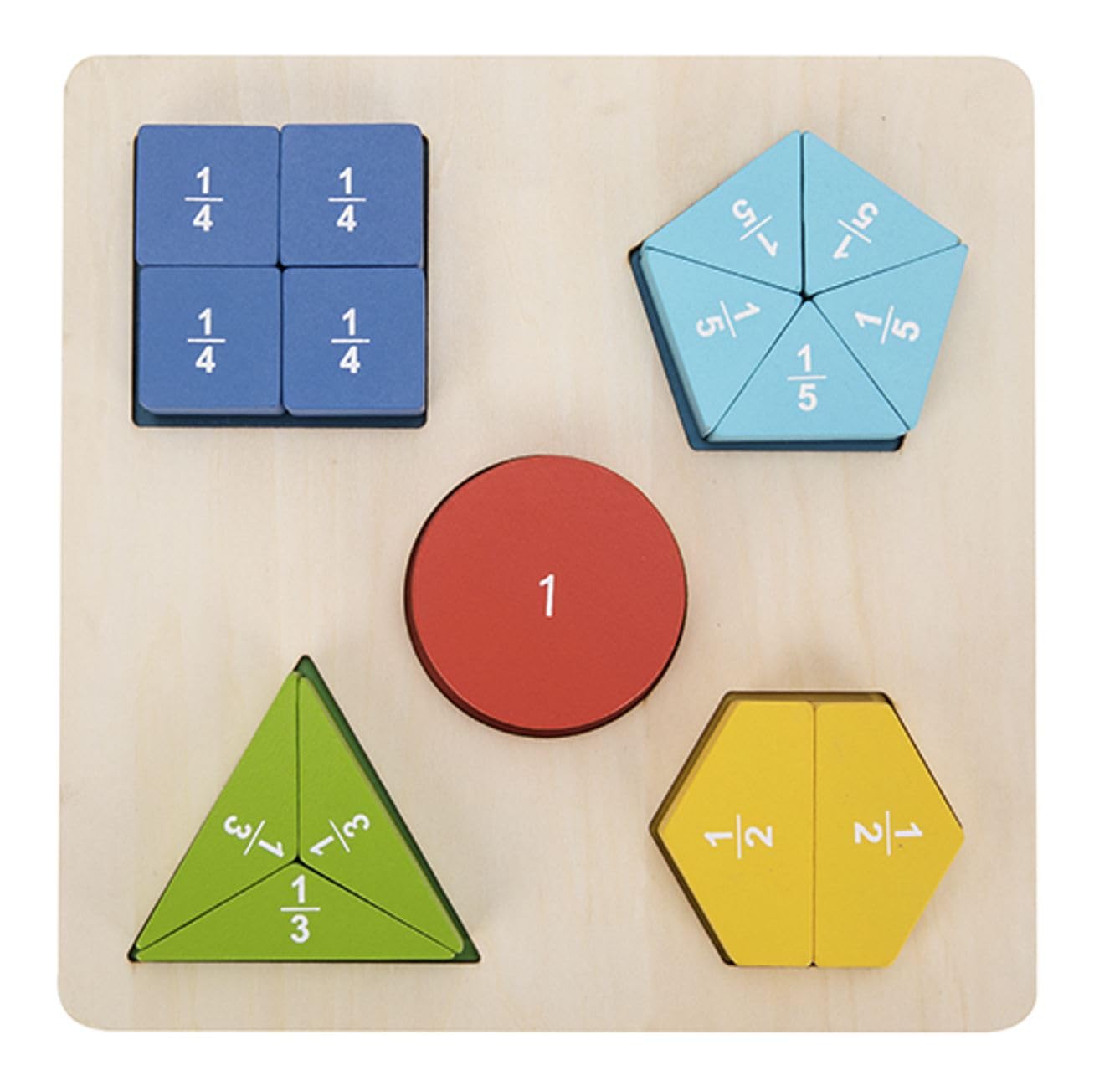 Montessori Fraction Puzzle - Math Game for Kids, Learning Resources for Ages 2+, Educational Material