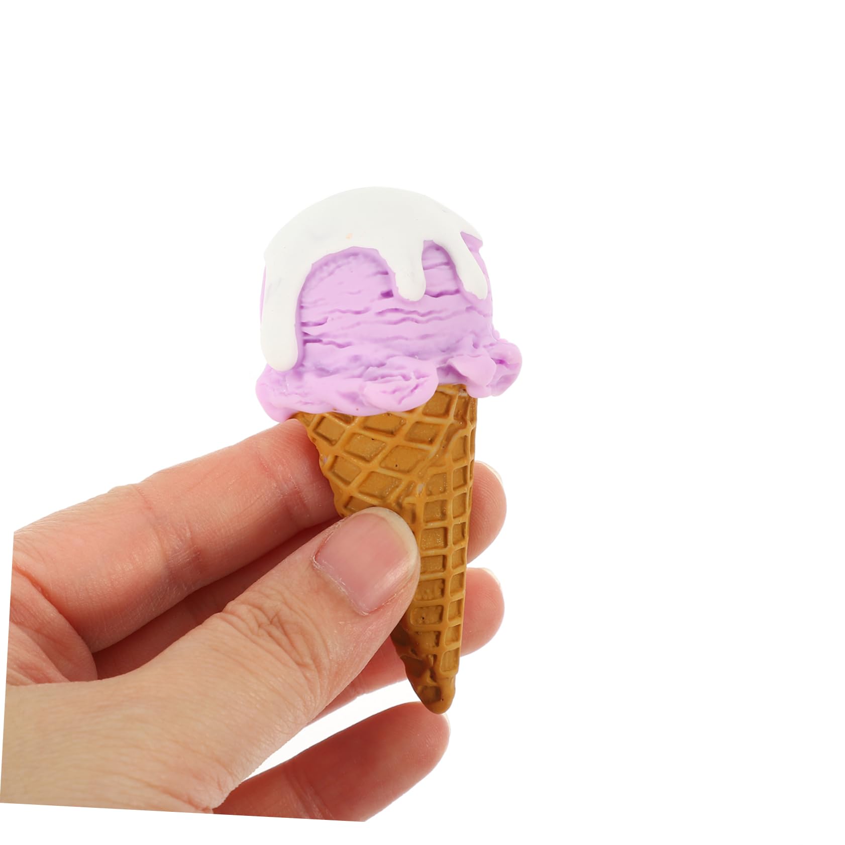 MERRYHAPY 2pcs Simulated Ice Cream Mold Artificial Prop Cone Model Dessert Display Fake Toy Modeling Items Resin Patch