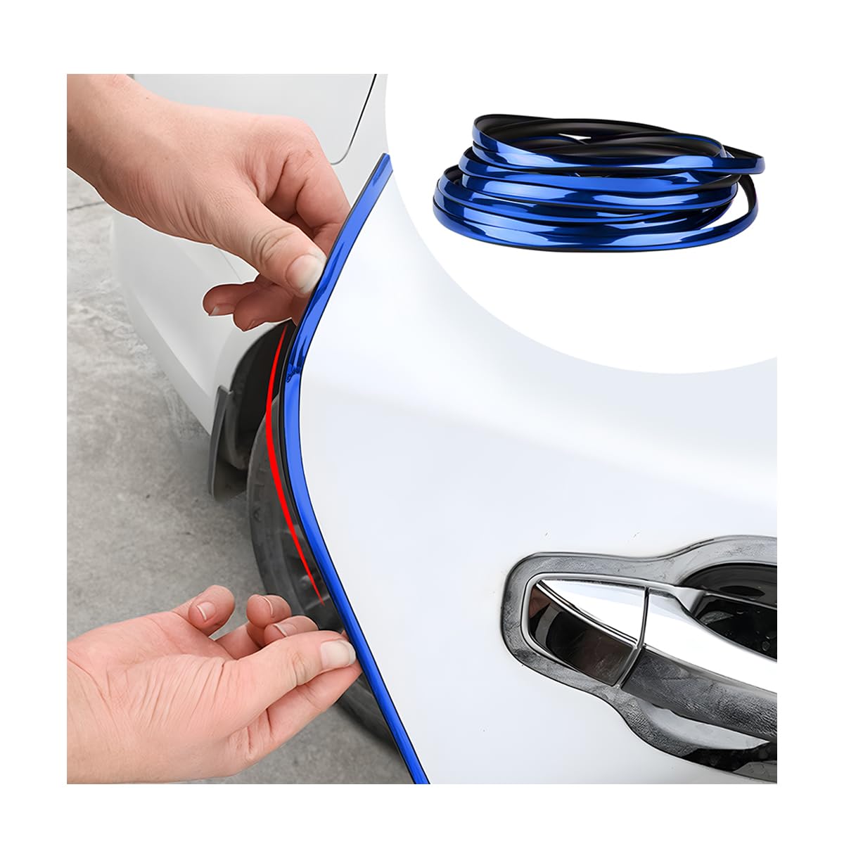 Car Door Edge Guards, 32.8Ft Universal Fit U Shape Door Edge Trim Car Door Protector, PVC Plating Finish Anti-Collision Automotive Body Strip, Car Accessories Fit for Most Car (Blue)