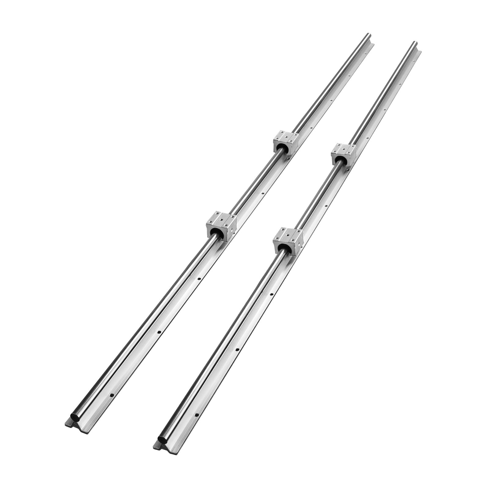VEVOR Linear Rail, 2PCS SBR20-1500mm, Linear Slide Rail, 4 PCS SBR20UU Bearing Block CNC Kit Linear Rails and Bearings Kit CNC Rails Linear Rail Set, for Automated Machines and Equipment
