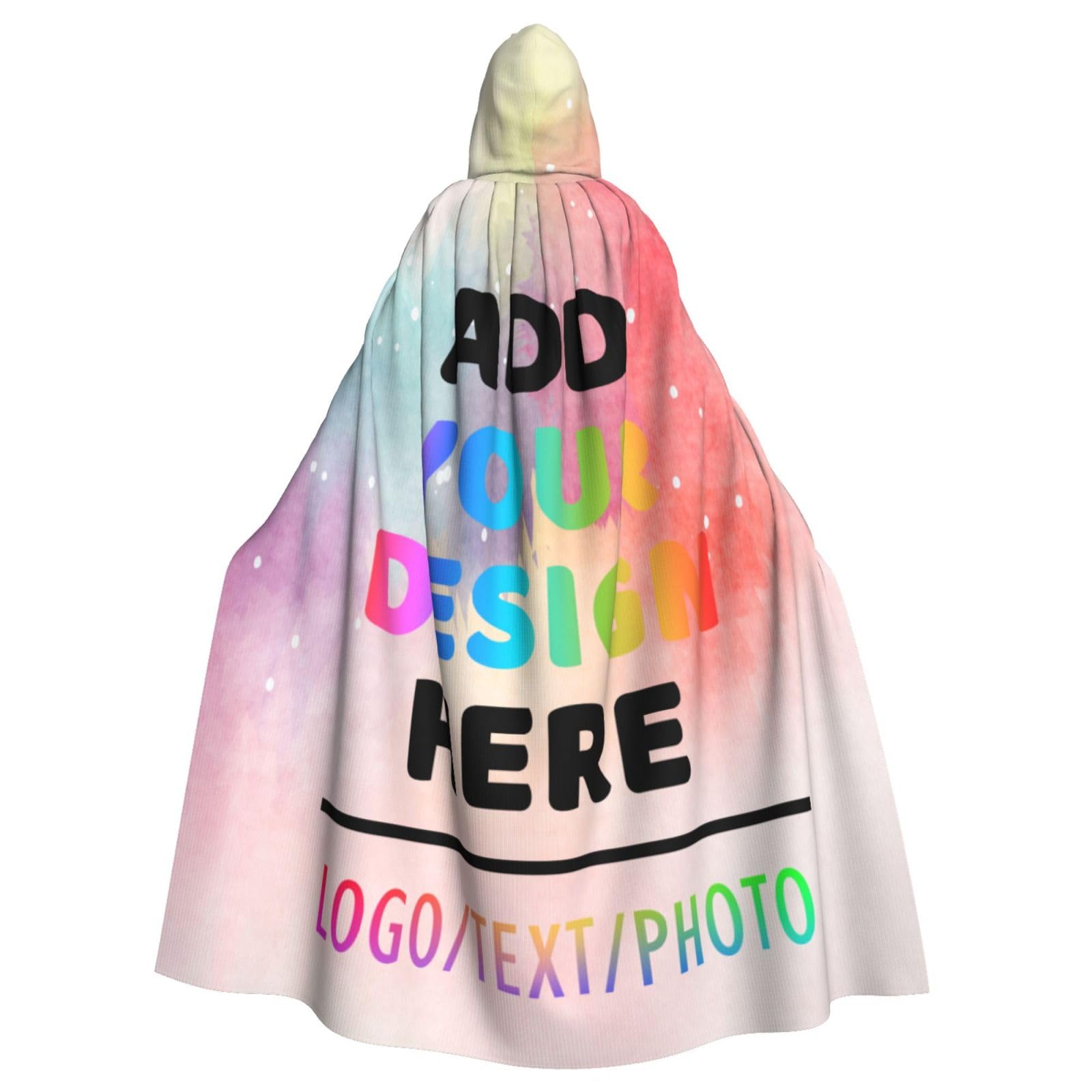Custom Cape Personalised Black Cloak Add Your Text Logo Photo Custom Halloween Costumes Adult Cape With Hood Add Image Personalised Funny Gifts for Him Her Couple Friend, Masquerade Wedding Party โ image 1