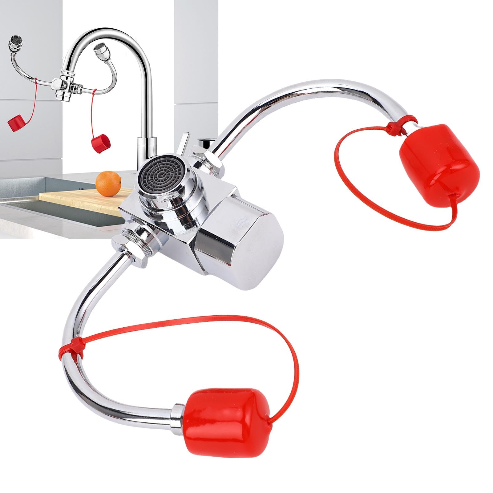 Kit de Lavado de Ojos de Emergencia, Duradero, lavaojos Giratorio de 360 ​​Grados para Laboratorios, Material de latón
