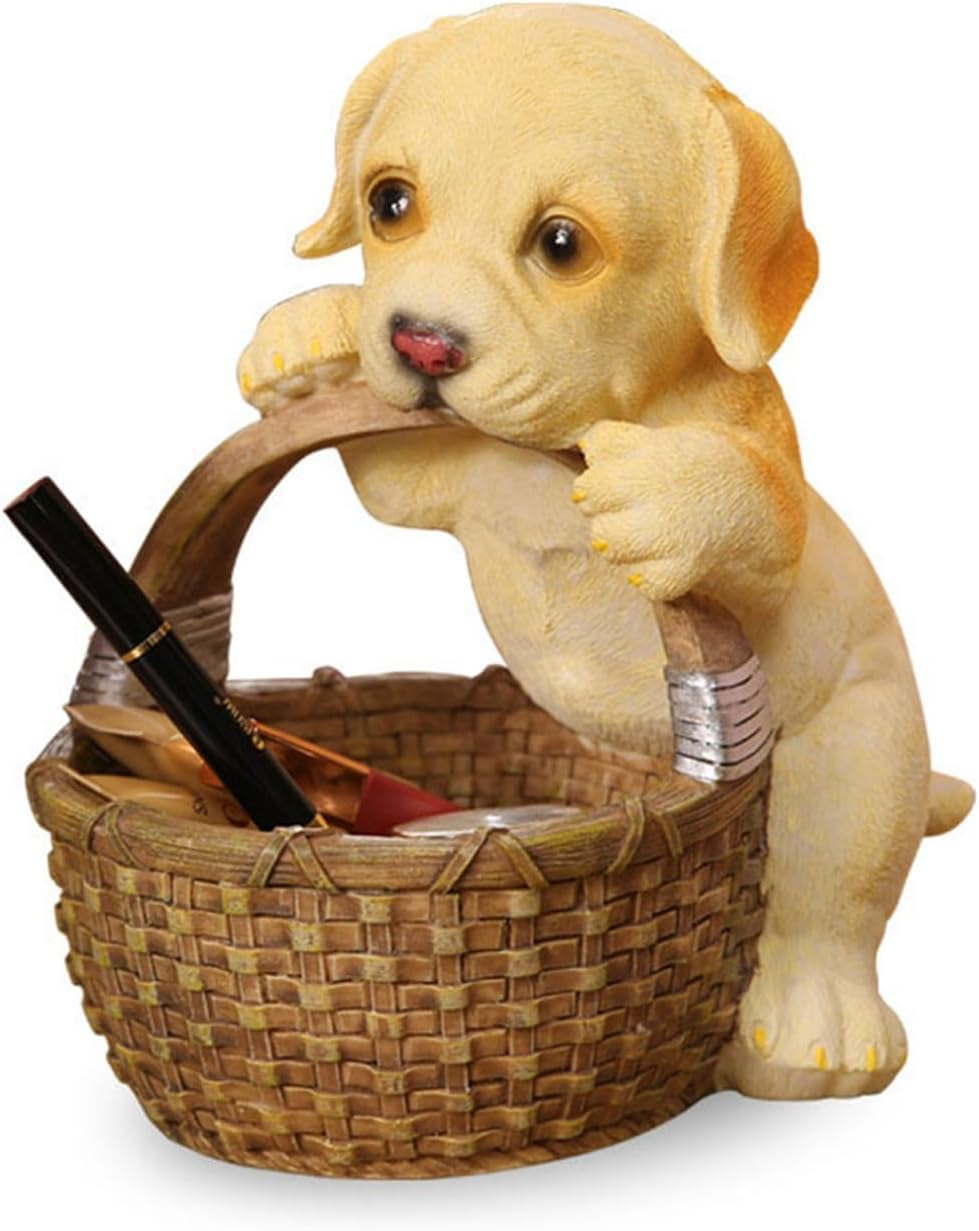 Funny Dog Figurine Animal Candy Bowl,Key Holder Bowl Table,Cute Dog Basket Jewelry Necklace Earring Dresser Sundries Storage Holder Box