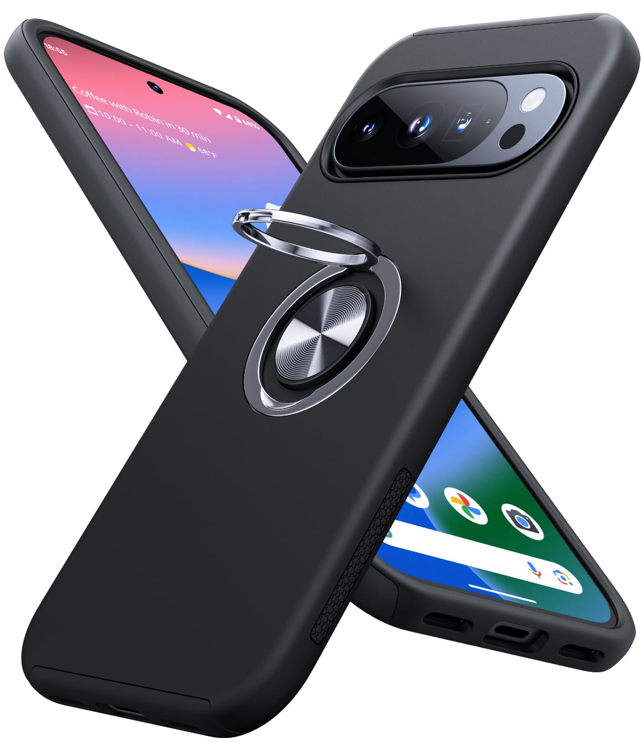 Photo 1 of JAME for Google Pixel 10/10 Pro Case Ring Stand Shockproof Slim Phone Case