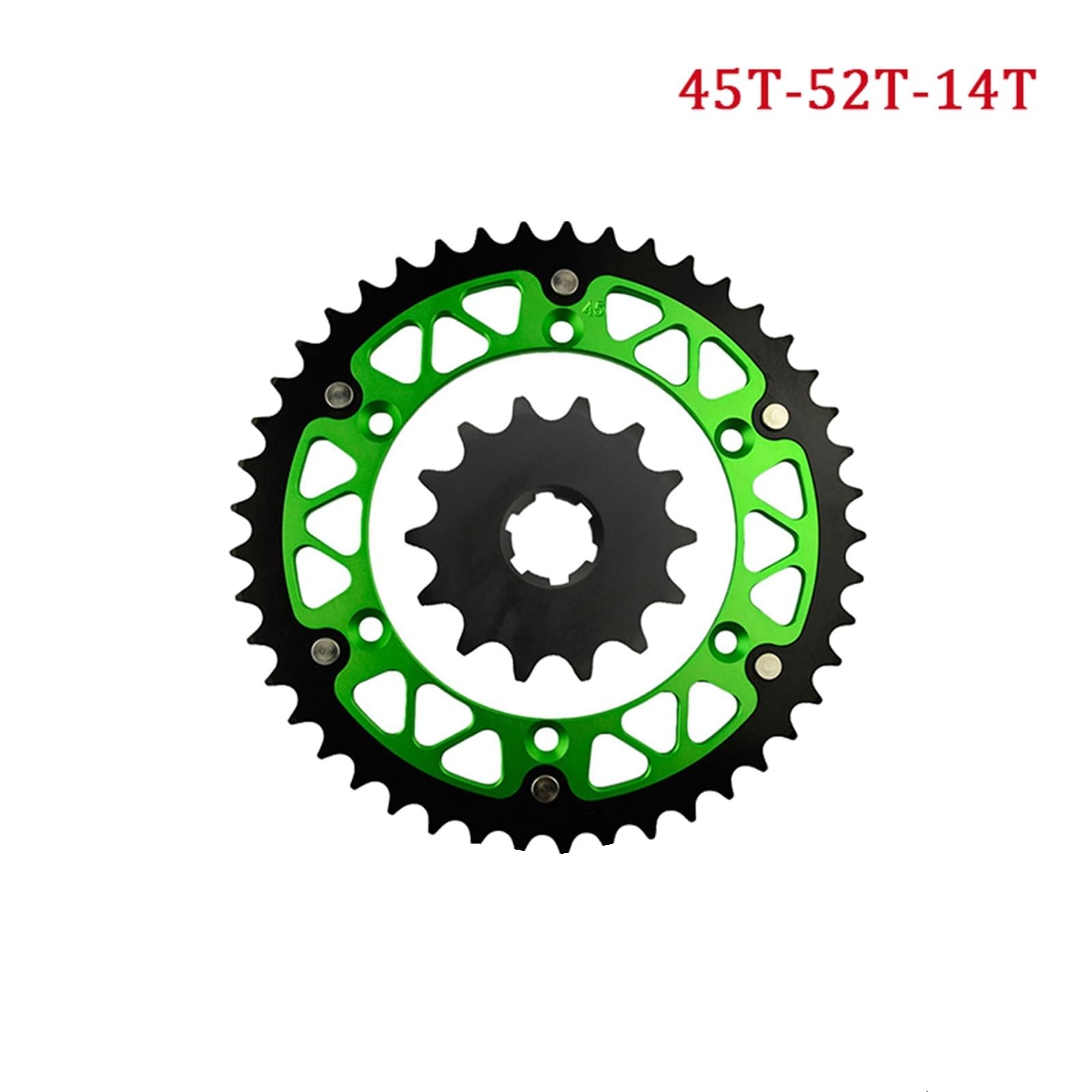 Motorrad-Kettenrad 45T-52T 14T Vorne/hinten Für KDX200, KDX220R, KDX250, KLX300R, KX500, KX250, KDX 200, 220, 250, KLX 300, KX 500