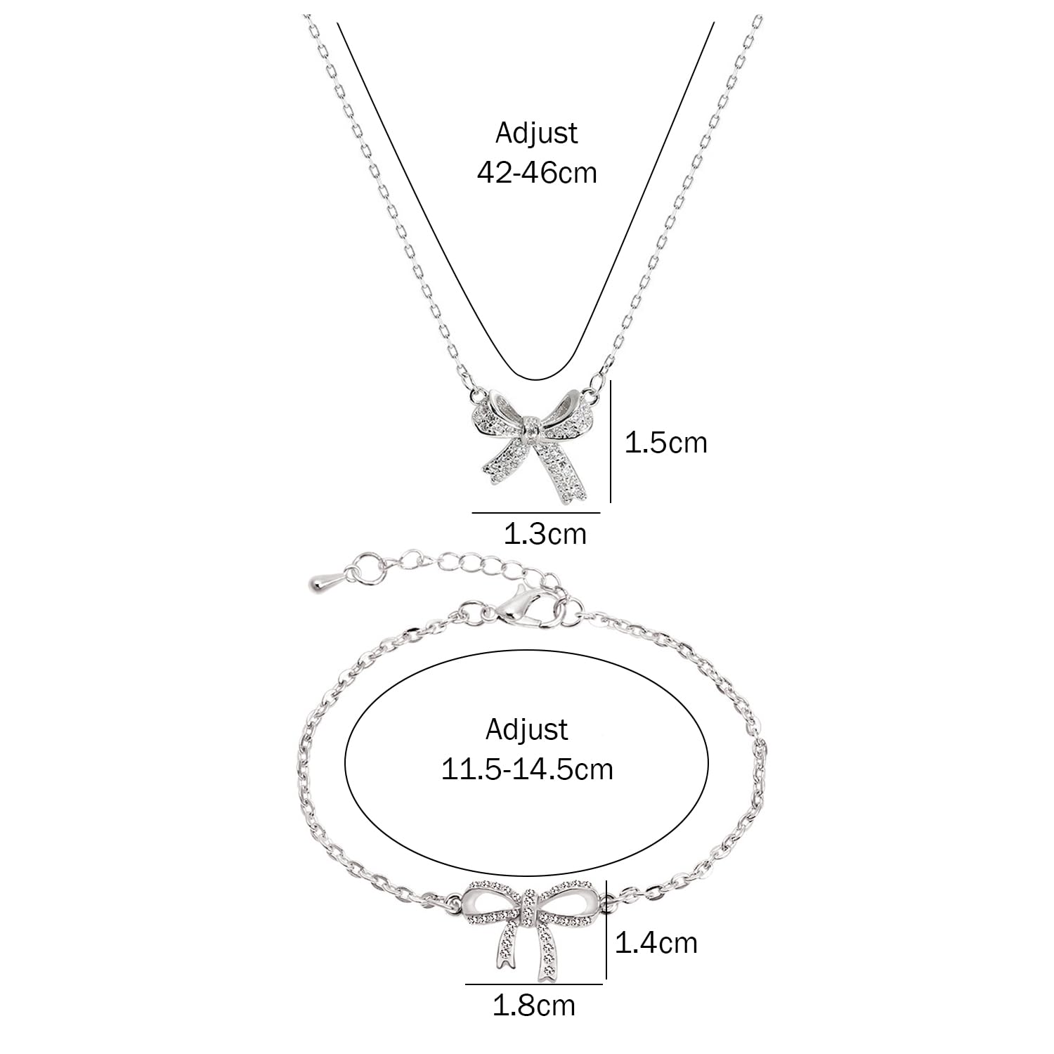 1 Collar De Lazo, 1 Pulsera De Lazo, Decoración De Joyería De Lazo, Joyería De Mujer, Accesorios De Vestir
