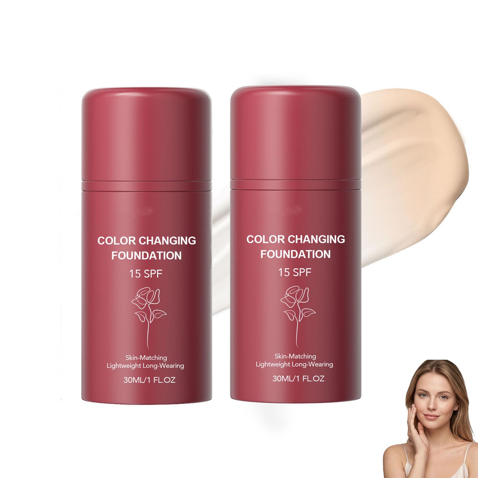Foundation Korean, Color Changing Foundation, Flawless Color Changing Foundation Makeup Base Moisturizing Liquid, Natural Moisturizing Concealer, Sunscreen for All Skin Types (1PCS) — view 11