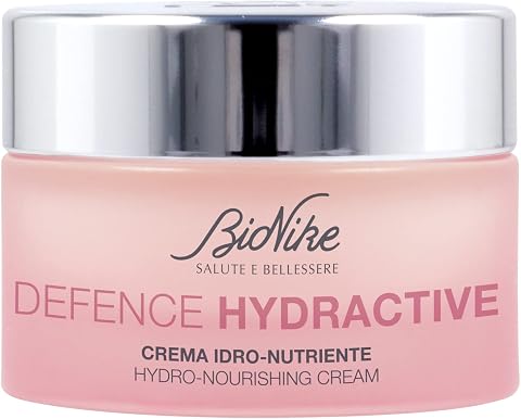 Bionike Defence Hydractive - Crema Viso Idro-nutriente Detossinante e Antiossidante per Pelli Secche e Molto Secche, Ripara, Nutre e Dona Idratazione fino a 48 Ore, 50 ml