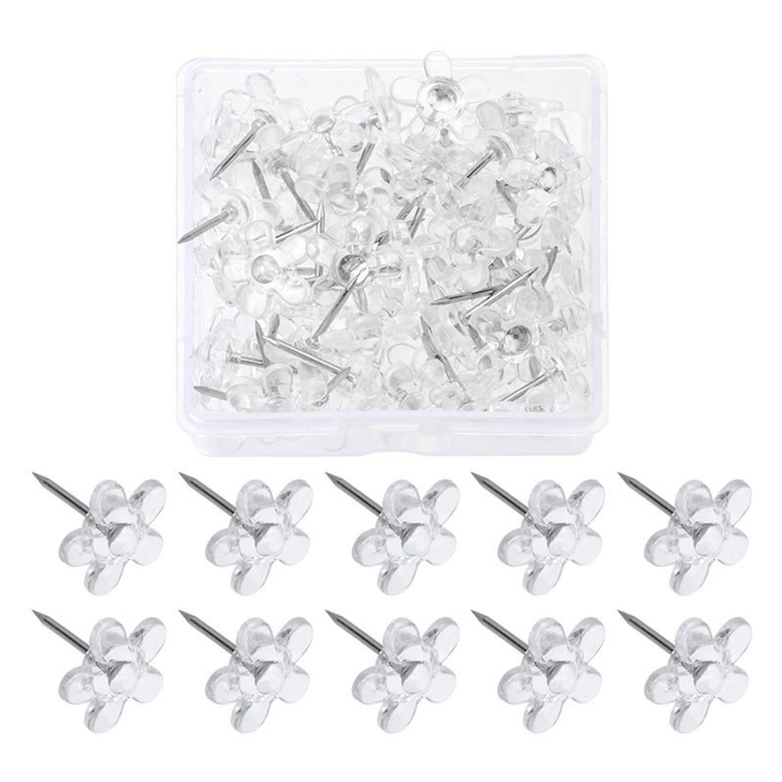 50Pcs Push Pins Decorative Map Pins Cork Notice Board Thumb Tacks for Bulletin Board Fabric Marking Picture Hanging Pushpins