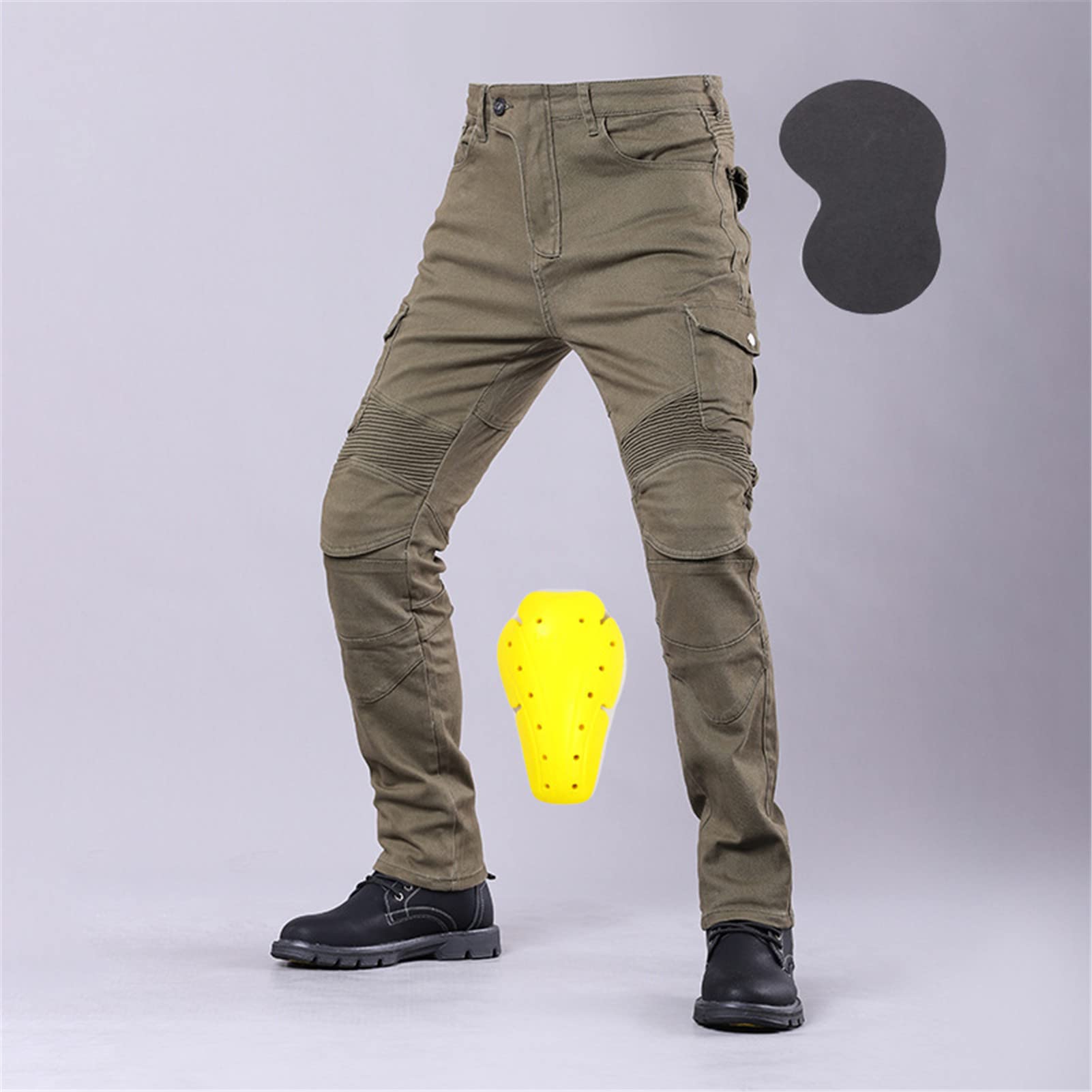 Jeans Da Motociclista Da Uomo Pantaloni Protettivi Da Motociclista Protezioni Per Anca E Ginocchio Rimovibili CE Vestibilità Moderna Blu Con Cuscinetti Protettivi 4X