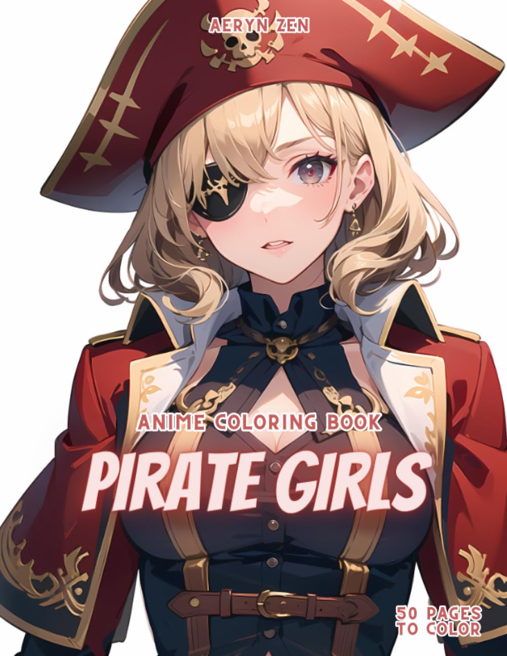Anime Coloring Book: Pirate Girls: Manga Art & Anime Enthusiasts Stress Relief Adult Coloring
