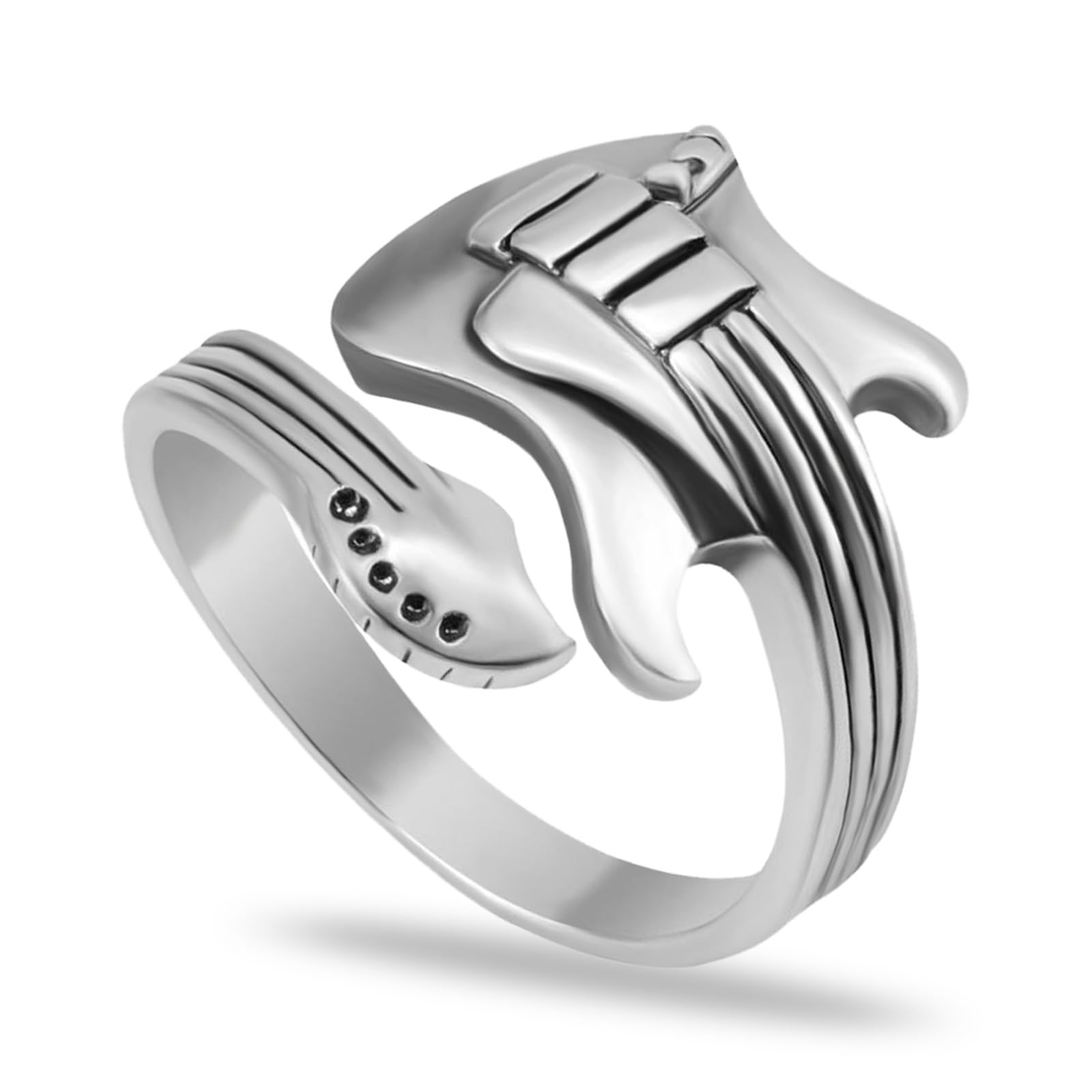 WNVMen's Silver Ring, Punk Rock Guitar Rings for Men, Perfect Men's Accessory Men's Rings Guitar Accessories Rings Men