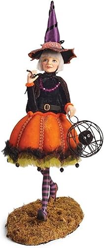 Lsotier Adorno de estatua de muñeca de bruja de Halloween, encantadoras muñecas de escritorio para Halloween, decoración de oficina en casa, regalo,