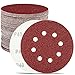Disque de Ponçage Papier Abrasif 100 Disques, HYCHIKA 125 mm P40/P60/P80/P100/P120/P150/P180/P240/P320/P400 8 Trous pour Ponceuses Orbitale