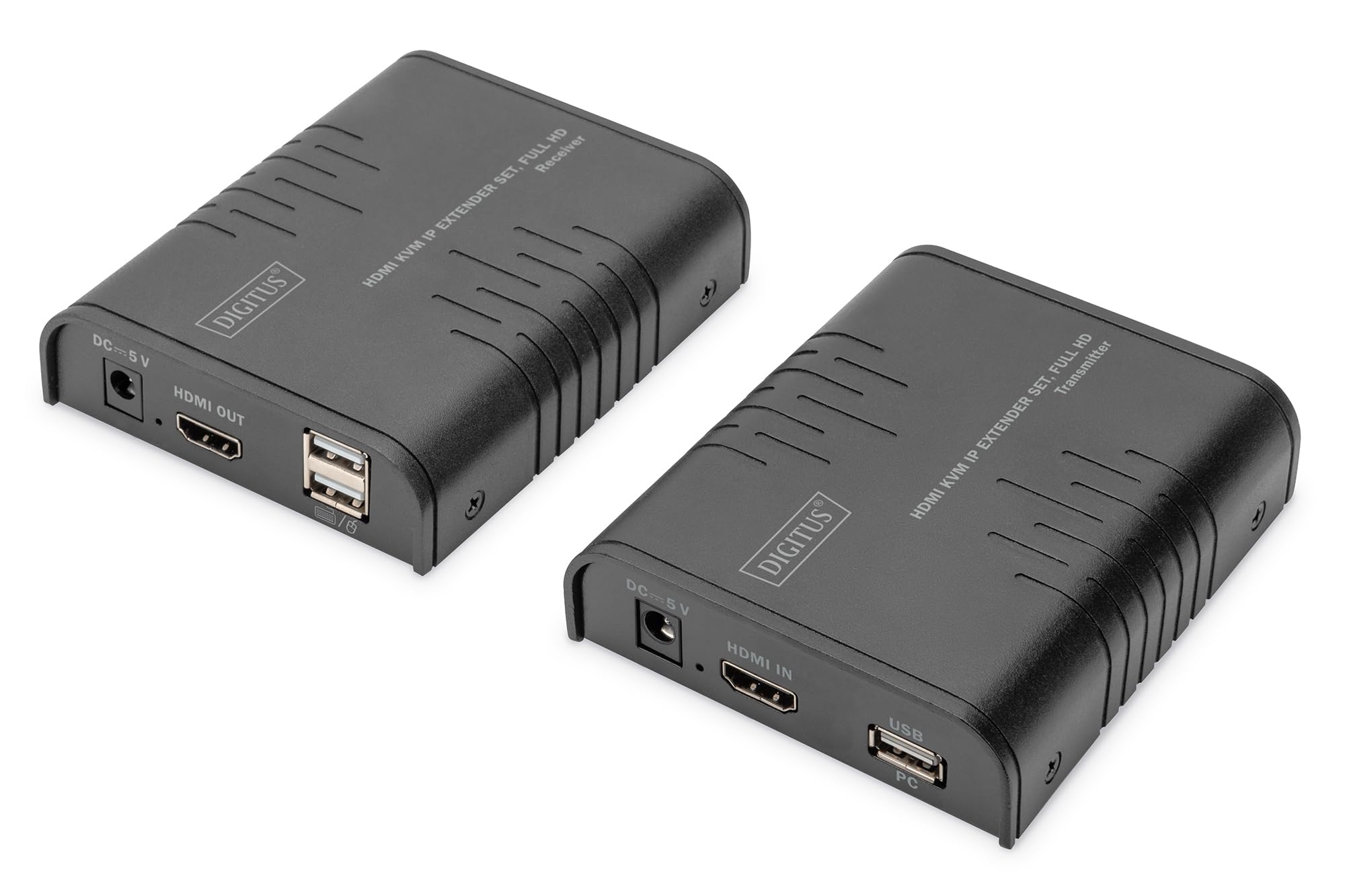 DIGITUS DS-55529 Extender/Splitter KVM HDMI - Full HD 1080p 60 Hz - 120 m Via câble LAN/Illimité Via Ethernet (Compatible IP) - Kit : émetteur & récepteur - HDMI 1.3 & HDCP 1.4