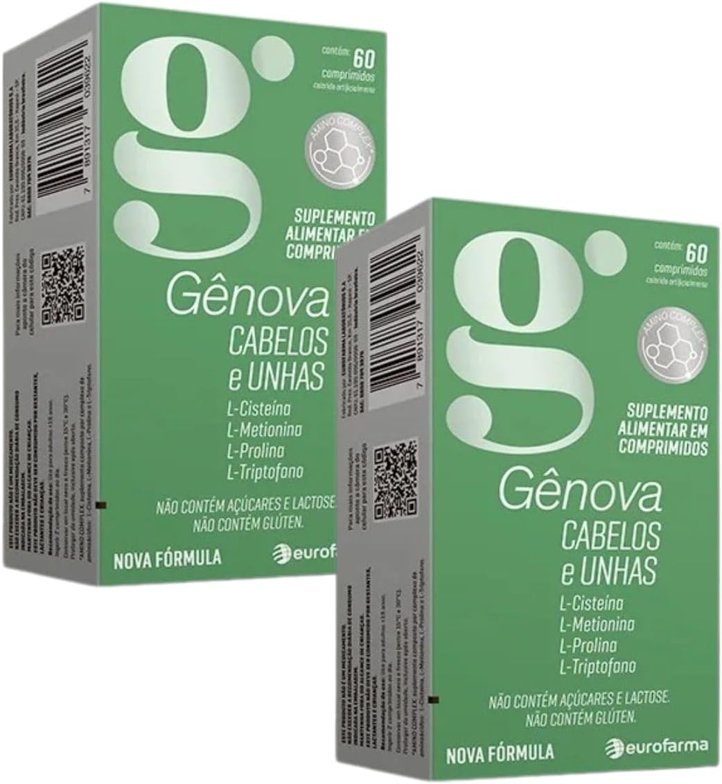 Gênova Cabelo E Unhas Kit C/02 Caixas C/60 Caps Cada Caixa