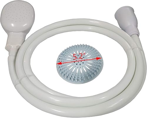 Miniatura 21 de Manguera de pulverización de fregadero de 3.28 pies, rociador de grifo de manguera de fregadero portátil, rociador de champú, grifo de mano, cabezal