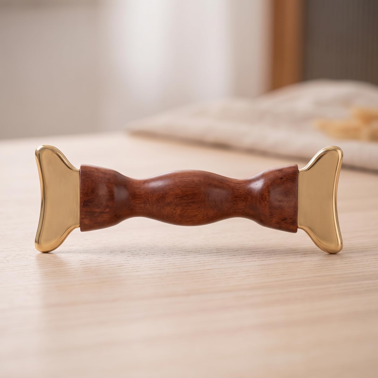Gua Sha Werkzeug mit griff handlich Massagewerkzeug mit Filztasche rostfrei Massagegerät für Heimmassage