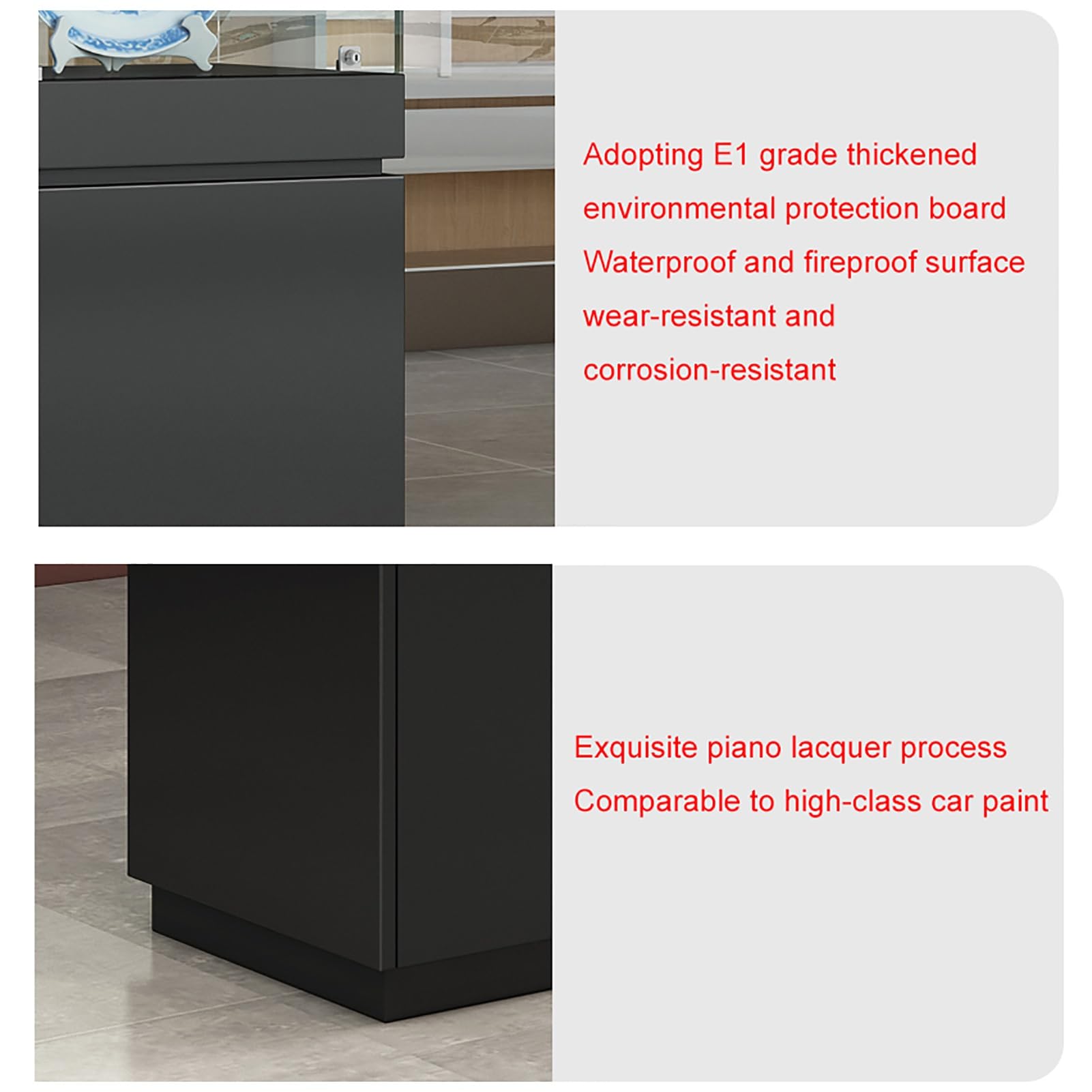 Shopping Mall Glass Cabinet Display Case Jewellery Counter Sample Exhibition Display Case Museum Heritage Booths, LED Light Comes Lock